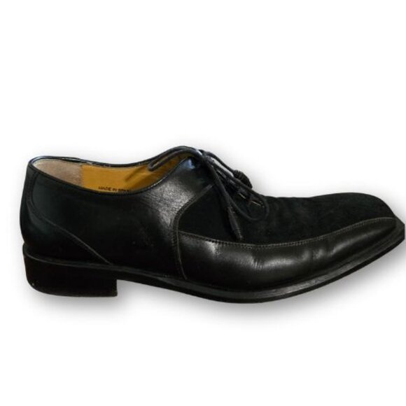 Mezlan Men\'s Redford Size 9M Black Leather and Suede Dress Shoes w/Decor laces main image 5